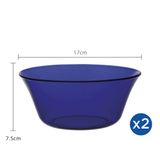  Bộ 2 tô D2007F Duralex - Lys Xanh Saphir 17cm Thủy tinh cường lực cao cấp Pháp [Chính Hãng] 