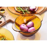  Bộ 2 tô có tay cầm D2005D Duralex - Lys vàng Amber 13.5cm Thủy itnh cường lực cao cấp Pháp 