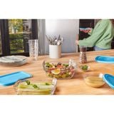  Hộp thực phẩm D9024A Duralex - Freshbox Nắp Xanh Blue 3100ml Thủy tinh cường lực cao cấp Pháp [Chính Hãng] 