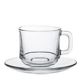  Bộ 6 tách và 6 dĩa D9008A Duralex - Lys trắng Clear 220ml Thủy tinh cường lực cao cấp Pháp [Chính Hãng] 