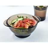  Bộ 2 tô có tay cầm tủy tinh cường lực Pháp Duralex Lys Nâu khói Sepia 13.5cm [Chính Hãng] 