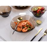  Bộ 2 dĩa D3014C Duralex - Lys Nâu khói Sepia 21cm Thủy tinh cường lực cao cấp Pháp [Chính Hãng] 