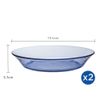  Bộ 2 dĩa D3007B Duralex - Lys Xanh Marine 19.5cm Thủy tinh cường lực cao cấp Pháp [Chính Hãng] 