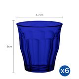  Bộ 6 ly D1027F Duralex - Picardie Xanh Saphir 250ml Thủy tinh cường lực cao cấp Pháp [Chính Hãng] 