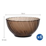  Bộ 6 tô D2002C Duralex - Beau Rivage Nâu khói Sepia 18cm Thủy tinh cường lực cao cấp Pháp [Chính Hãng] 