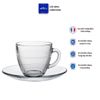 Bộ 6 tách và 6 dĩa D9007A Duralex - Gigogne trắng Clear 220ml Thủy tinh cường lực cao cấp Pháp [Chính Hãng]