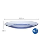  Bộ 2 dĩa D3006B Duralex - Lys Xanh Marine 23,5cm Thủy tinh cường lực cao cấp Pháp [Chính Hãng] 