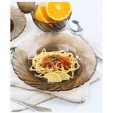  Bộ 2 dĩa thủy tinh cường lực Pháp Duralex Beau Rivage Nâu khói Sepia 21.5cm D3002C02 [Chính Hãng] 