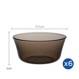  Bộ 6 chén D2006C Duralex - Lys Nâu khói Sepia 10,5 cm  Thủy tinh cường lực cao cấp Pháp [Chính Hãng] 