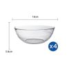  Bộ 4 tô D2015A Duralex - Lys trong Clear 14cm Thủy tinh cường lực cao cấp Pháp [Chính Hãng] 