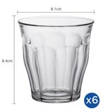  Bộ 6 ly D1026A Duralex -  Picardie trắng Clear 200ml Thủy tinh cường lực cao cấp Pháp [Chính Hãng] 