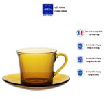  Bộ 6 tách và 6 dĩa D9006D Duralex - Lys Vàng Amber 220 ml Thủy tinh cường lực cao cấp Pháp [Chính Hãng] 