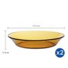 Bộ 2 dĩa D3007D Duralex - Lys Vàng Amber 19.5 cm Thủy tinh cường lực cao cấp Pháp [Chính Hãng] 