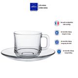  Bộ 6 tách và 6 dĩa D9008A Duralex - Lys trắng Clear 220ml Thủy tinh cường lực cao cấp Pháp [Chính Hãng] 