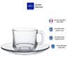Bộ 6 tách và 6 dĩa D9008A Duralex - Lys trắng Clear 220ml Thủy tinh cường lực cao cấp Pháp [Chính Hãng]