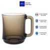 Bộ 6 ly có quai D4018C Duralex - Lys Nâu khói Sepia 310ml Thủy tinh cường lực cao cấp Pháp [Chính Hãng]