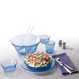  Bộ 6 dĩa D3007B Duralex - Lys Xanh Marine 19.5cm Thủy tinh cường lực cao cấp Pháp [Chính Hãng] 