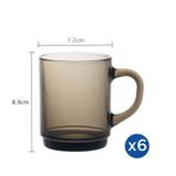  Bộ 6 ly có quai D4020C Duralex - Lys Nâu khói Sepia 260 ml Thủy tinh cường lực cao cấp Pháp [Chính Hãng] 
