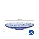  Bộ 6 Dĩa D4003B Duralex - Beau Rivage xanh Marine 13.5cm Thủy tinh cường lực cao cấp Pháp [Chính Hãng] 
