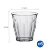  Bộ 6 ly D1023A Duralex - Picardie Trong Clear 90ml Thủy tinh cường lực cao cấp Pháp [Chính Hãng] 