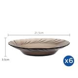  Bộ 6 dĩa D3002C Duralex - Beau Rivage Nâu khói Sepia 21,5cm Thủy tinh cường lực cao cấp Pháp [Chính Hãng] 