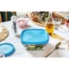  Hộp thực phẩm D9024A Duralex - Freshbox Nắp Xanh Blue 3100ml Thủy tinh cường lực cao cấp Pháp [Chính Hãng] 