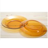  Bộ 2 dĩa D3011D Duralex - lys vàng Amber 23 cm Thủy tinh cường lực cao cấp Pháp [Chính Hãng] 