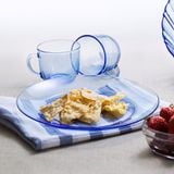  Bộ 2 dĩa D3006B Duralex - Lys Xanh Marine 23,5cm Thủy tinh cường lực cao cấp Pháp [Chính Hãng] 