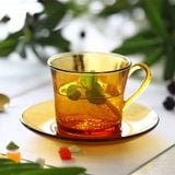  Bộ 6 tách và 6 dĩa D9006D Duralex - Lys Vàng Amber 220 ml Thủy tinh cường lực cao cấp Pháp [Chính Hãng] 
