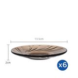  Bộ 6 Dĩa D4003C Duralex - Beau Rivage nâu khói Sepia 13.5cm Thủy tinh cường lực cao cấp Pháp [Chính Hãng] 