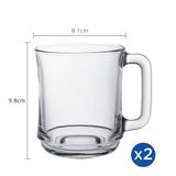  Bộ 2 ly có quai D4018A Duralex - Lys Trắng Clear 310ml Thủy tinh cường lực cao cấp Pháp [Chính Hãng] 