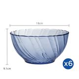  Bộ 6 tô D2002B Duralex - Beau Rivage Xanh Marine 18cm Thủy tinh cường lực cao cấp Pháp [Chính Hãng] 