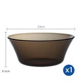  Tô thủy D2008C Duralex - Lys Nâu khói Sepia 23cm Thủy tinh cường lực cao cấp Pháp [Chính Hãng] 
