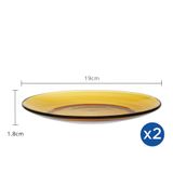  Bộ 2 dĩa D3008D Duralex - Lys vàng Amber 19 cm Thủy tinh cường lực cao cấp Pháp [Chính Hãng] 