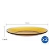  Bộ 2 dĩa D3008D Duralex - Lys vàng Amber 19 cm Thủy tinh cường lực cao cấp Pháp [Chính Hãng] 
