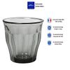  Bộ 6 ly D1027H Duralex - Picardie Xám Grey 250ml Thủy tinh cường lực cao cấp Pháp [Chính Hãng] 