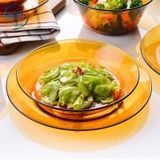  Bộ 2 dĩa D3007D Duralex - Lys Vàng Amber 19.5 cm Thủy tinh cường lực cao cấp Pháp [Chính Hãng] 