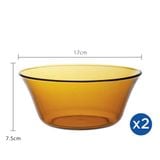  Bộ 2 tô D2007D Duralex - Lys Vàng Amber 17cm Thủy tinh cường lực cao cấp Pháp [Chính Hãng] 
