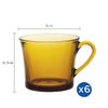  Bộ 6 tách D4004D Duralex - Lys vàng Amber 220ml Thủy tinh cường lực cao cấp Pháp [Chính Hãng] 