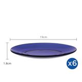  Bộ 6 dĩa D3008F Duralex - Lys Xanh Saphir 19 cm Thủy tinh cường lực cao cấp Pháp [Chính Hãng] 
