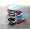  Bộ Hộp thực phẩm D9072A Duralex - Freshbox nắp tròn xanh Blue 5 size Thủy tinh cường lực Pháp 