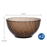  Bộ 2 tô D2002C Duralex - Beau Rivage Nâu khói Sepia 18cm Thủy tinh cường lực cao cấp Pháp [Chính Hãng] 