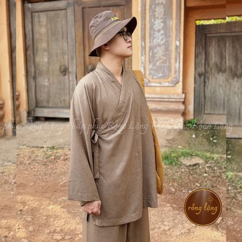 181-Bộ Tràng lỡ dành cho chư Tăng và nam Phật tử. Chất vải linen Ấn Độ ...