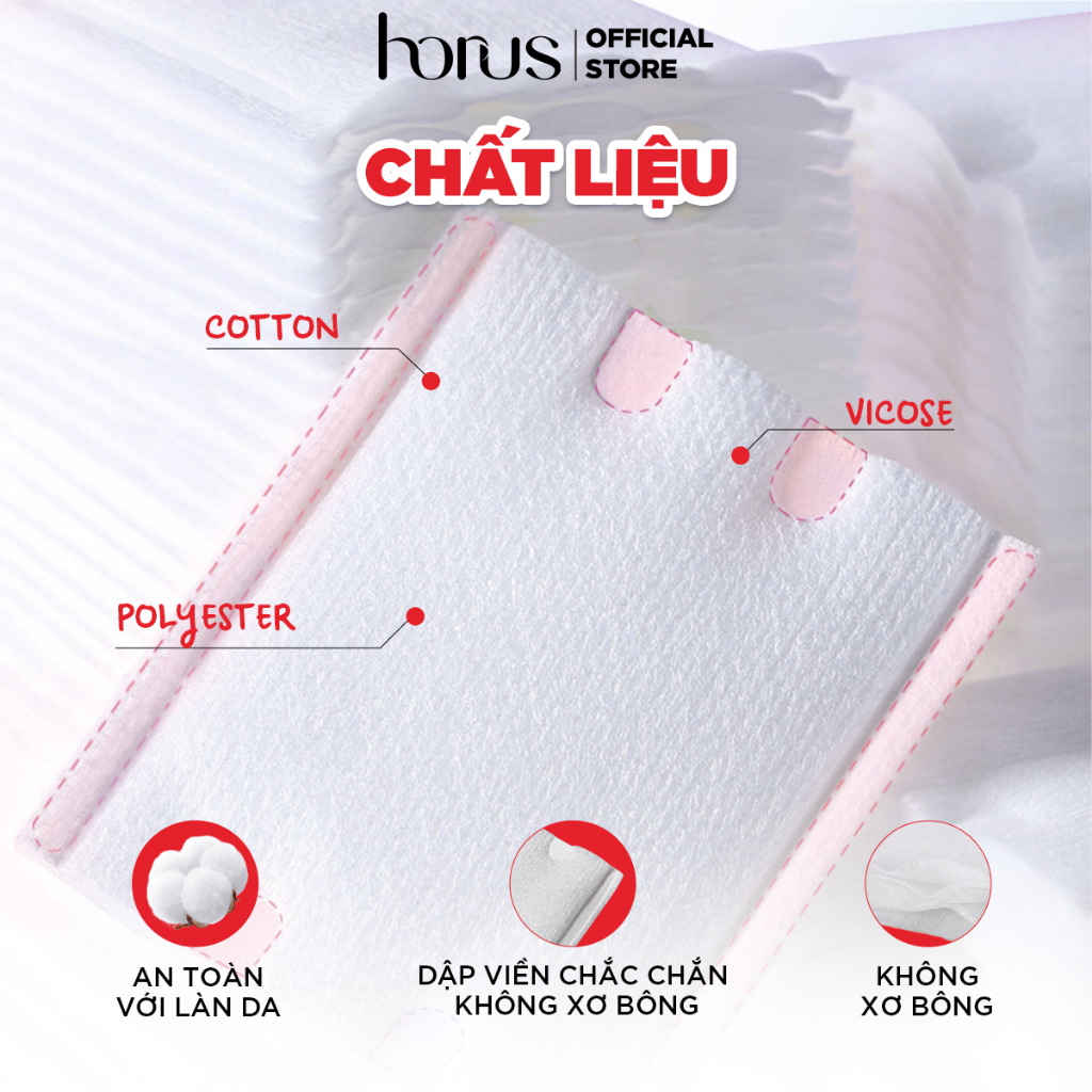  Bông Tẩy Trang Horus Cao Cấp Rectangular Soft Cotton Pad 200 Pads 