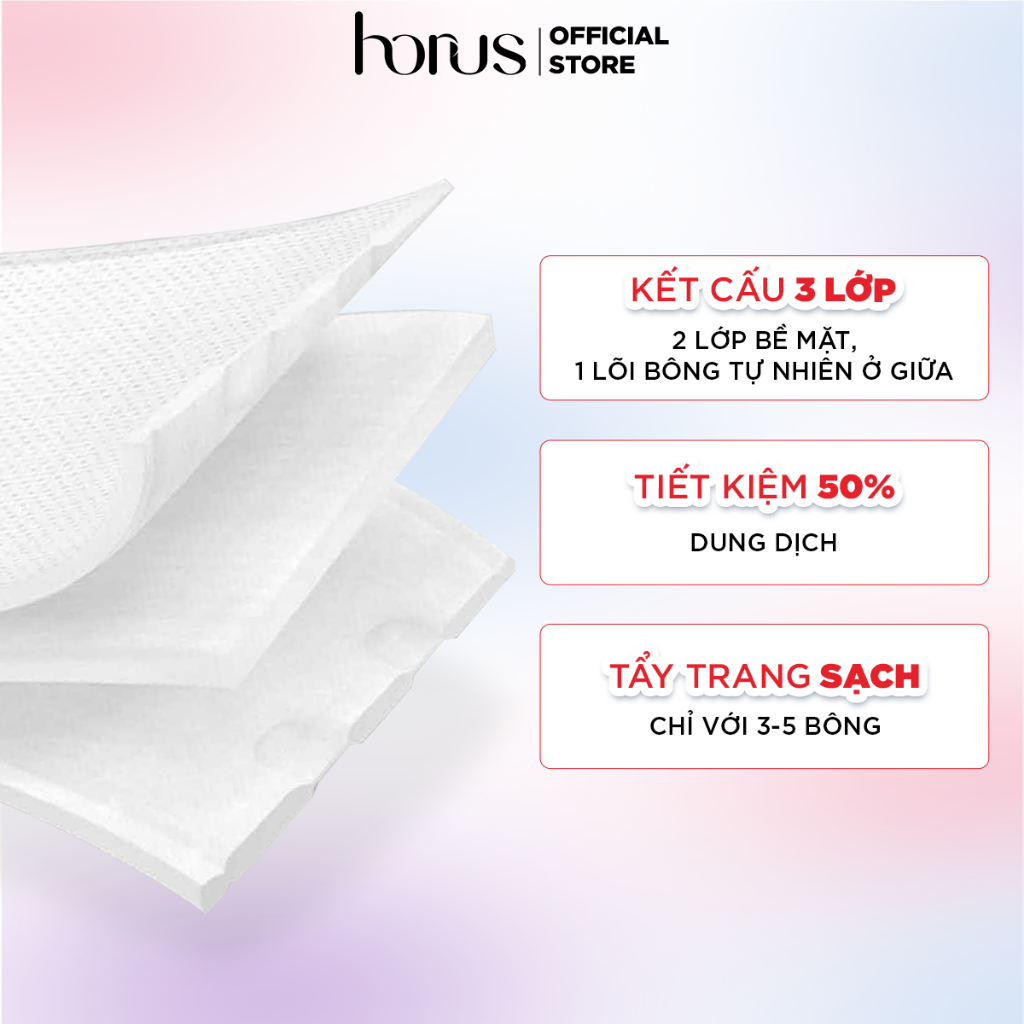 Bông Tẩy Trang Horus Cao Cấp Rectangular Soft Cotton Pad 200 Pads 