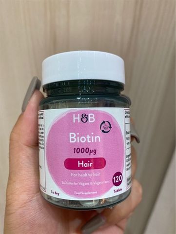 HOLLAND&BARRETT_Viên Uống Mọc Tóc Biotin 120 viên
