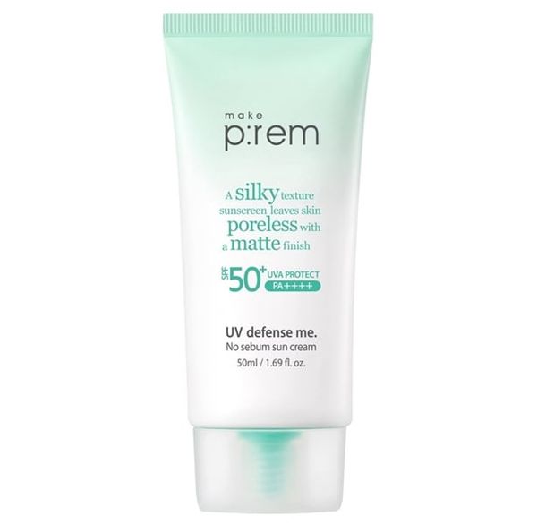 MAKE P:REM_Kem Chống Nắng Vật Lý Kiềm Dầu Khô Ráo Uv Defense Me. No Sebum Sun Cream 50ml