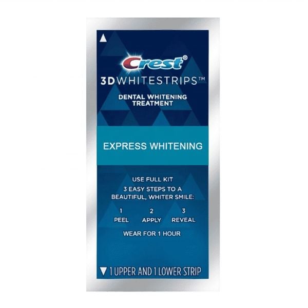 CREST_Miếng Dán Trắng Răng Crest Cấp Tốc 1 Hour Express Whitening Levels 12 Whiter