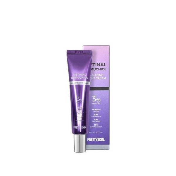 PRETTYSKIN_Kem Dưỡng Ban Đêm Tái Tạo, Phục Hồi Và Trẻ Hóa Retinal BakuChiol 30ml