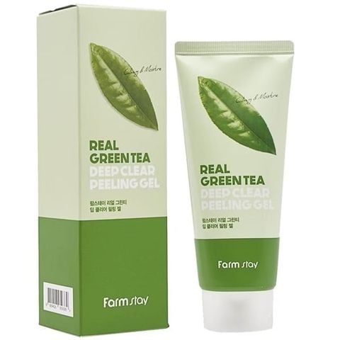 FARMSTAY_Tẩy Tế Bào Chết Tinh Chất Trà Xanh Real Green Tea Deep Clear Peeling Gel 100ml